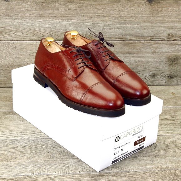 *NEW* $779 Caporicci CERVO 11.5 M Soft Italian Deerskin Leather * new Trees main image 4